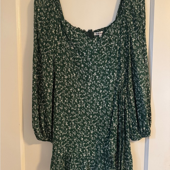 Reformation Cammi Dress green floral size 4 - Picture 3 of 4